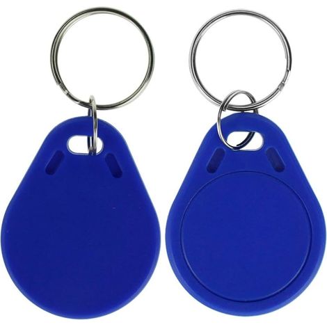 Porte-clés RFID NFC Smart Key Tag Carte RFID contrôle d'accès Keyfobs Proximity 13,56 MHz MF Classic 1k IC S50 Jeton Lecture Seulement (100, Bleu) (1/2)