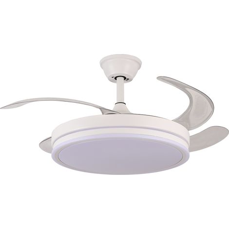 KORMAX ventilador techo plegable aire blanco , Ventilador de techo con aspas plegables Aire blanco de Kormax, una solución moderna y funcional que combina ventilación e iluminación (1/4)