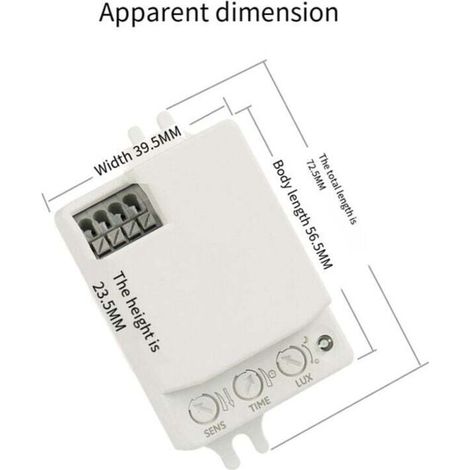 Capteur de Mouvement Radar 5.8GHz Mini Interrupteur Intelligent Lumière Corps Humain AC85-265V (1/3)