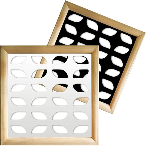 GLOBECROSS - Modules décoratifs en bois et PVC - Dimension : 48x48 cm - Couleur : blanc