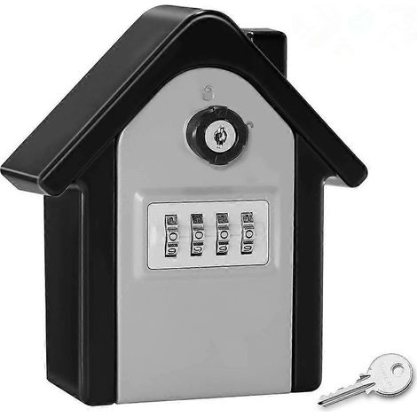 Cassetta di sicurezza per chiavi da parete con codice digitale e chiavi di riserva, cassetta di sicurezza per chiavi di grandi dimensioni, taglia XL, cassetta di sicurezza per chiavi da esterno - Aqua (1/5)