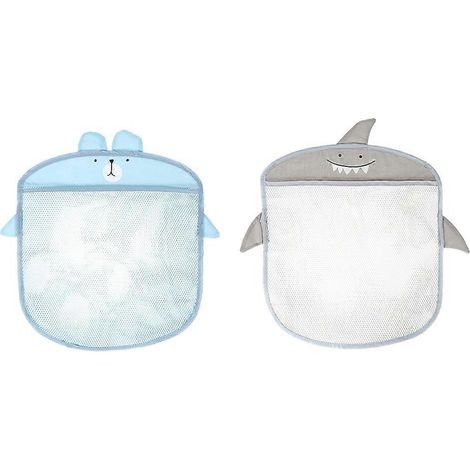 Lot de 2 organisateurs de rangement pour jouets de bain Tobots, sac de rangement mural, organisateur d'accessoires de bain, rangement pour jouets de bain-42X35X0.5CM-Blue (1/3)