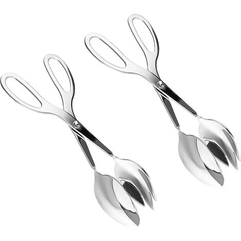 Lot de deux pinces à salade en acier inoxydable pour buffet et viande outil pour desserts et steaks service de table
