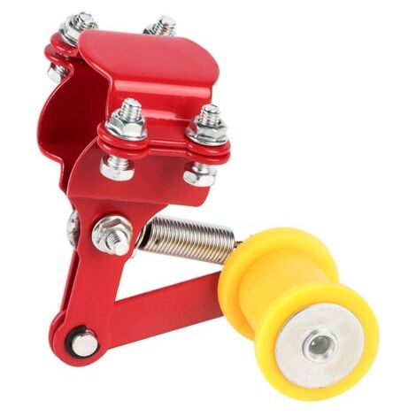 Motorcycle Chain Tensioner, Universal Adjustable Chain Adjuster, Modified Roller Chain Adjuster Tool for Most Motorcycles (Red) (1/5)