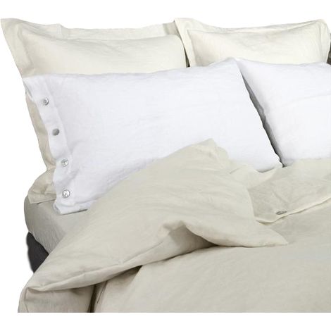 Offerta coppia di federe 100 % cotone colore bianco con bottoni 50 x 80
