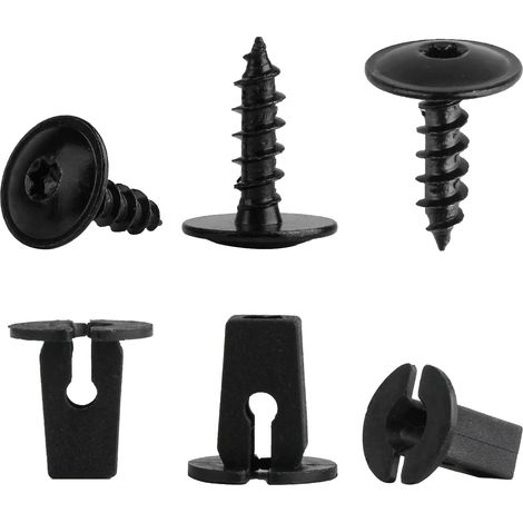 90 Vis Tôle Inox M5x16 Autotaraudeuses  Embout Torx, Tête Plate, Noir, Idéal Pour Carrosserie Et Véhicules, Robuste Et Durable. (1/5)