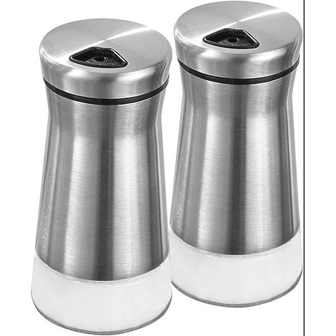 Mini de pots de sel et de poivre en acier inoxydable avec couvercle trou réglable pour le sucre, les épices et autres condiments (1/5)