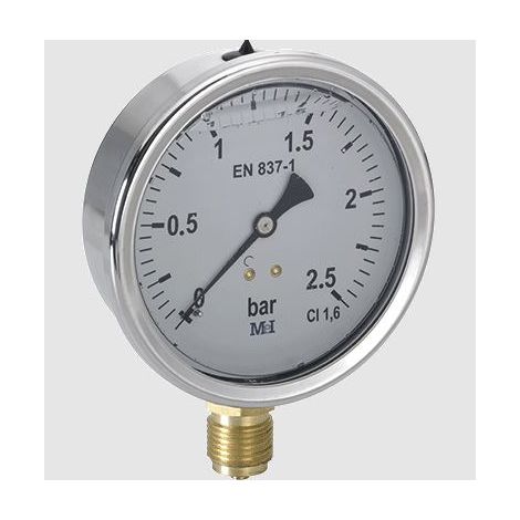 Manómetro con glicerina Ø63 vertical - HECAPO Peso: 6 Kg