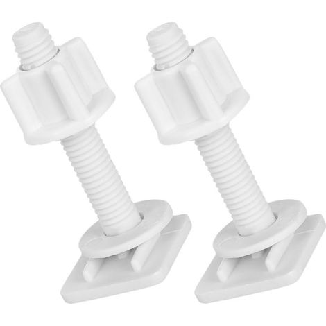 Juego de dos tornillos de fijación para asiento de inodoro de plástico resistente: apto para asientos de inodoro domésticos y públicos, seguro y fácil de instalar (1/4)