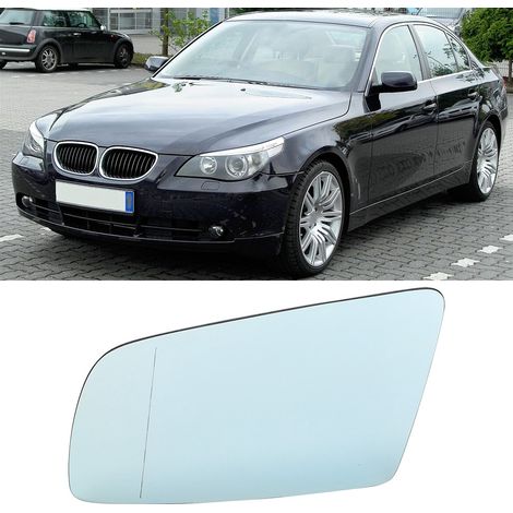 Rétroviseur extérieur gauche (côté conducteur) chauffant électrique bleu, compatible avec BMW Série 5 E60 E61 (2003-2010)