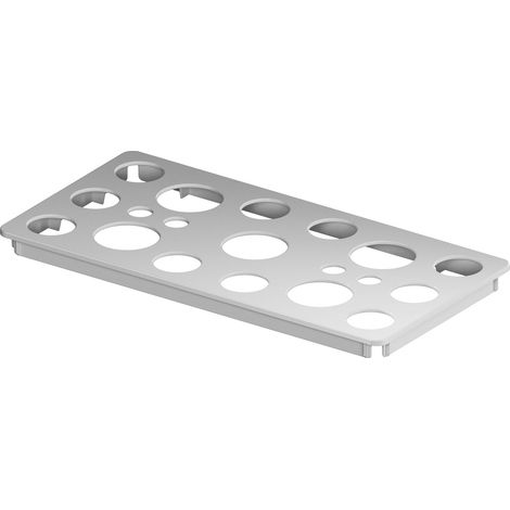 Vauth-Sagel Deckel gelocht 2x1 passend zu Box-M Wandablage - Wandregal, Kunststoff grau (1/5)