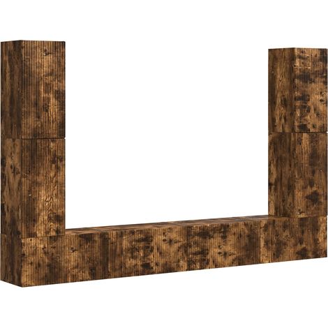 Maison Exclusive - Conjunto de mueble de TV 8 pcs Roble ahumado