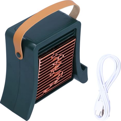 Ventilateur USB rechargeable avec humidificateur LED, portable pour salon et salle à manger, vert (1/5)