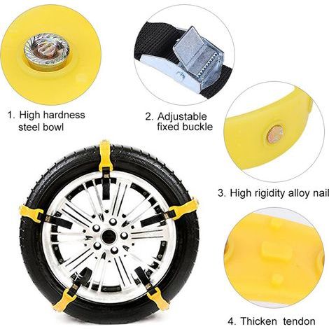 Chaînes à neige pour pneus de 185 à 225 mm - Lot de 10 (1/2)