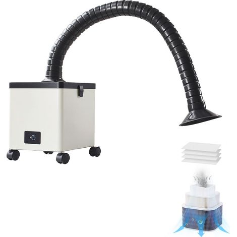 Extracteur de fumées de soudage, 85W sans balais, absorption avec filtres 3 étages et 3 vitesses, aspiration puissante 200m³/h, purificateur pour soudure, gravure, bricolage, salon. (1/5)