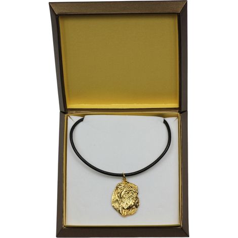 Shar Pei – Hundehalskette in Geschenkbox, vergoldeter Anhänger für Hundeliebhaber, auffälliges Schmuckstück von Art-Dog (1/5)