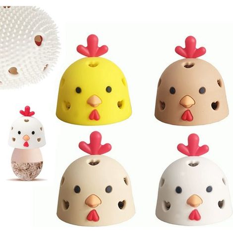 Set di spazzole per lavare le uova, set da 4 pezzi: spazzola per la pulizia delle uova in silicone, spazzola per uova a forma di pulcino, spazzola per uova fresche, spazzole da cucina, accessori da cu (1/5)