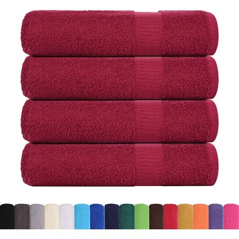 Essuie-mains 4 pcs bordeaux 50x100 cm 360 g/m² 100% coton CFW585447 (1/5)