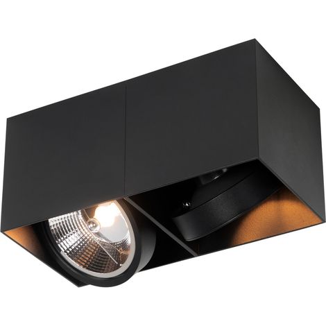 Smarter Strahler schwarz rechteckig 2-Lichter inkl. 2 Wifi GU10 111mm - Box