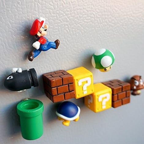Aimant de Réfrigérateur,Regerly 10 Pcs Aimant Frigo Decoratif Super Mario Aimant de Réfrigérateur Mignon Aimants Décoratifs pour Le Cadeau de Noël de Thanksgiving pour la Maison Armoires de Bureau (1/5)