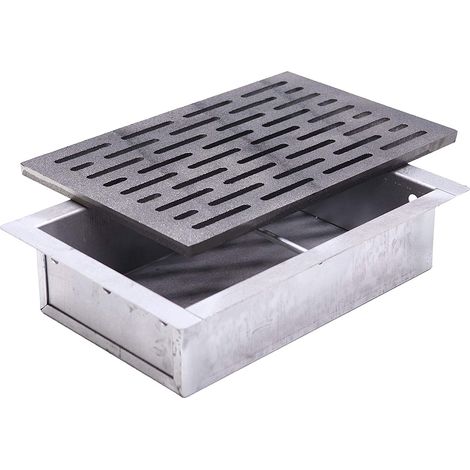 Fonderia Bongiovanni – Grille en fonte 20 x 30 cm – Tiroir ramasse-cendres H 7 cm – Améliore le tirage de la cheminée – Pour espaces confinés
