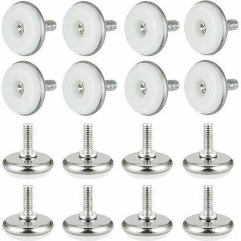 30 Stück verstellbare Nivellierfüße aus Kunststoff und Metall mit Mutter, verstellbare Füße M61530 mm, Möbel-Einstellschraube für Tisch, Schrank, Schreibtisch, Schrank, Stuhl, weiß