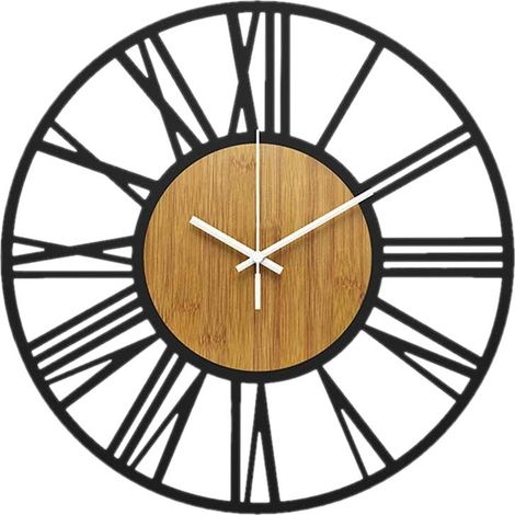 3D-Wanduhr aus Metall, hängend, Vintage-Stil, römisches Loft-Design, 60 cm, geräuschlos
