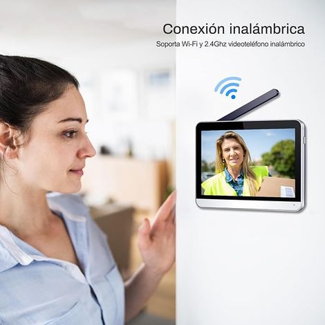 Drahtlose HD-Video-Gegensprechanlage mit WiFi-Touchscreen, 160°-Weitwinkelobjektiv, Nachtsichtfunktion und Sofortaufzeichnung.