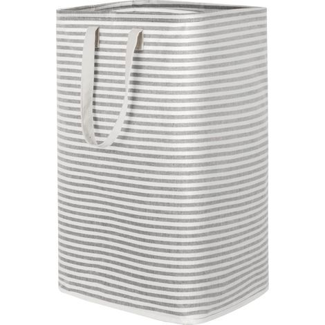 Panier à linge pliable et imperméable de grande taille avec poignées extensibles, idéal pour laver le linge sale dans la chambre, disponible en bleu et gris, 75 L. (1/5)
