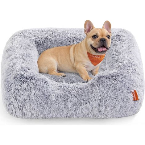 Panier pour chien lit pour animaux 71 x 55 x 18 cm coussin canapé rembourrage doux bords surélevés housse amovible et lavable antidérapant gris (1/3)