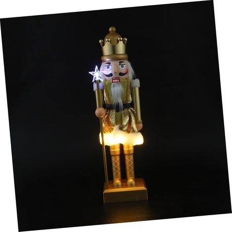 Casse-Noisette de Noël Figurine Soldat Lumineux Centre Table Décoration Noël Ornement Solide Plastique (1/5)