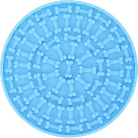 Tapis de repas pour chien en silicone bleu ciel, avec ventouses antidérapantes, accessoires pour animaux pour bain et toilettage (1/5)