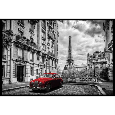 Affiche encadrée Paris voiture rouge vintage (1/5)