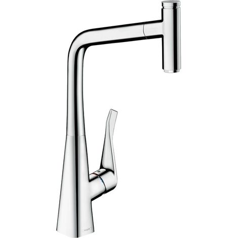 hansgrohe Küchenarmatur 320 Metris Select M71 ausziehbarer Auslauf mit Schlauchbox (sBox) Chrom (1/5)