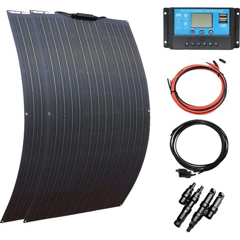 Kit de panneaux solaires flexibles, haute efficacité de conversion, applications polyvalentes (1/2)