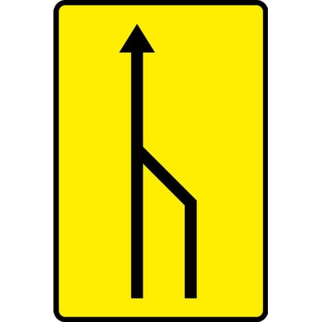 Señal de obra reducción de carril por la derecha (2 a 1) en acero galvanizado SEKURECO 60 x 90 cm (1/3)