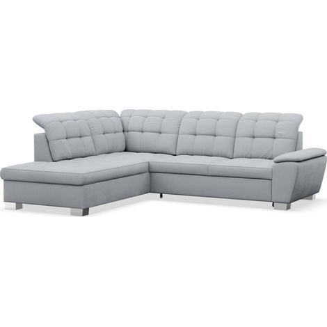 Selsey Jamaal - Ecksofa mit Schlaffunktion und Stauraum, linksseitig, hellgrau (1/5)