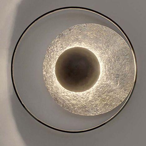 [NEUWERTIG] B-Ware Holländer Wandleuchte Satellite Wandlampe Lampe Leuchte Ø40cm schwarz-silber (1/2)