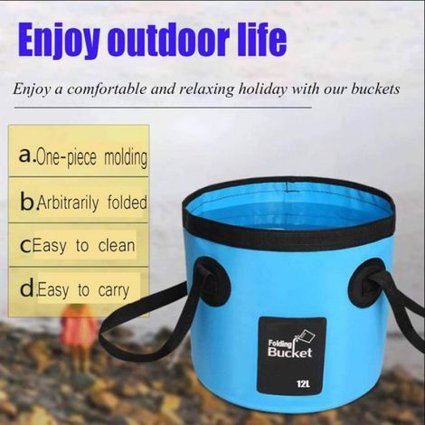 Seau pliable,seau pliable robuste et étanche-12 litres,pliable,adapté au camping,aux voyages,au jardinage,à la pêche à la navigation (1/4)
