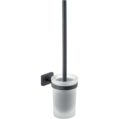 Novaservis Ferro Greta - WC-Bürste wandmontiert mit Halter, mattiertes Glas/gun metal AGR14GM (1/2)