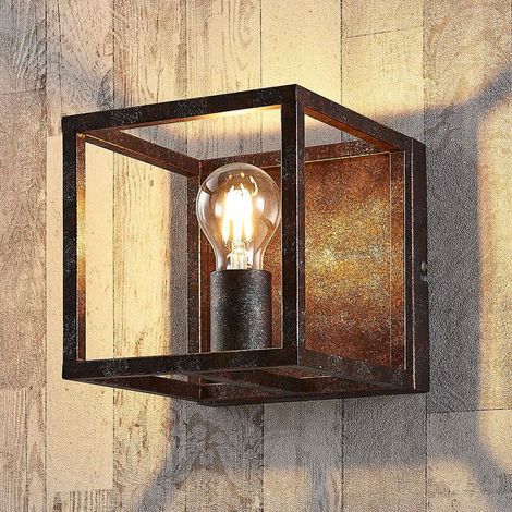 [NEUWERTIG] B-Ware Lindby Wandleuchte Emin Wandlampe Lampe Flurleuchte E27 Ip20 Metall Rostfarben