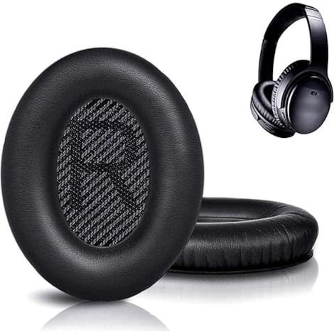 Coussinets de rechange pour casque Bose QC35 I/II, QC25, QC15, QC2 - Noir (1/5)