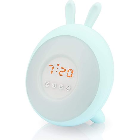 Réveil lumineux LED, lampe de chevet avec veilleuse tactile, simulateur de lever et coucher de soleil, 8 couleurs réglables, luminosité variable en continu (1/5)