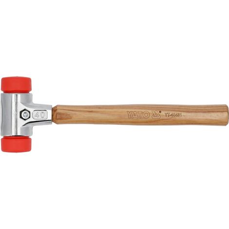 Yato Schonhammer Rückschlagfrei Ausbeulhammer Hammer Doppelseitiger Hammer Doppelkopfhammer +Ø 40mm / 630g (YT-45481) (1/4)