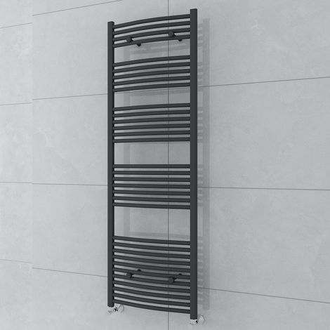WarmeHaus Curved Grey Heated Towel Rail Radiator 1800x600mm