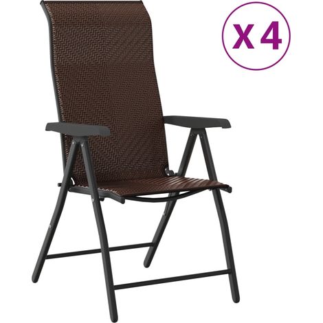 Maison Exclusive - Sedie Pieghevoli da Giardino 4 pz Marroni in Polyrattan
