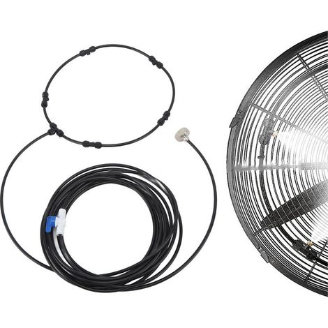 Kit de Brumisation Extérieur pour Ventilateur, Adaptateur 3/4, Tuyau 8m, 6 Gicleurs en Cuivre - Système Rafraîchissant -KZQ (1/5)