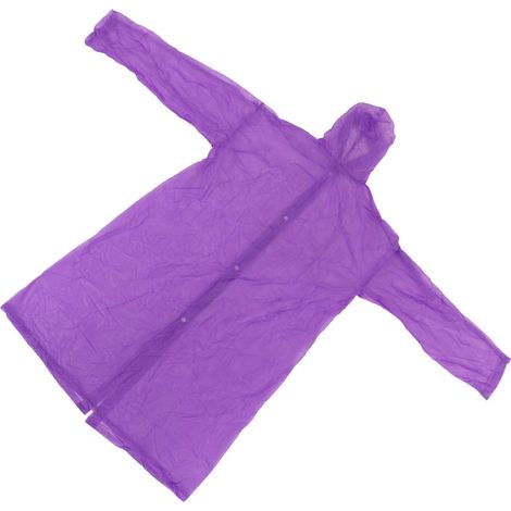 Imperméable portable universel imperméable avec capuche et manches, réutilisable, pour adultes unisexes, violet (1/5)