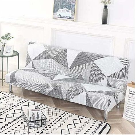 Sofa covers Armless Sofa Bed Cover, Spandex Stretch Futon Slipcover Protector, Non-Slip Elastic Folding Couch Sofa Shield Fits for 2-3 Seater Folding Sofa Bed without Armrests (Mocha) (1/5)