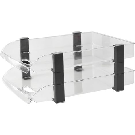 Classeur de bureau à plusieurs niveaux pour documents confidentiels, en acrylique transparent, 2 niveaux, 280 x 372 x 144 mm (1/5)